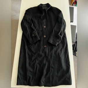 Lubiam Cashmere Trench Coat Men’s XL black made in Italy